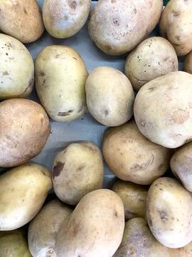 Close up of potatoes from above Stock Photos