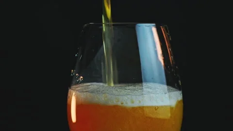 Close up of pouring beer. Stock Footage 288689092
