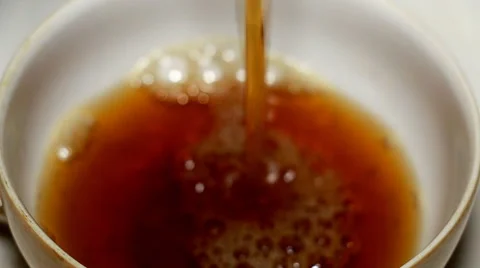 Close up of pouring hot tea Stock Footage 49482519
