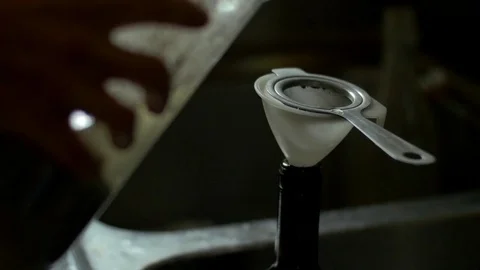 Close up of pouring lye into bottle Stock Footage 71200065