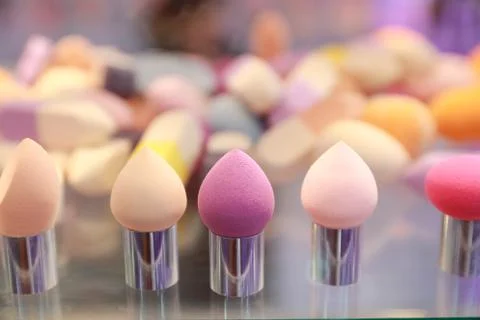 Close up powder puff Stock Photos