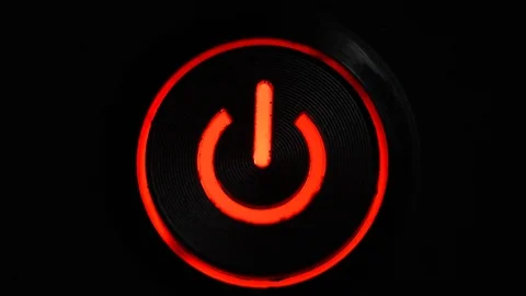 Close up of power button on computer Stock Footage 100629590