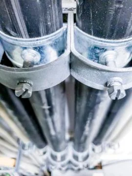 Close-up of power cable for a computer network server room Stock Photos