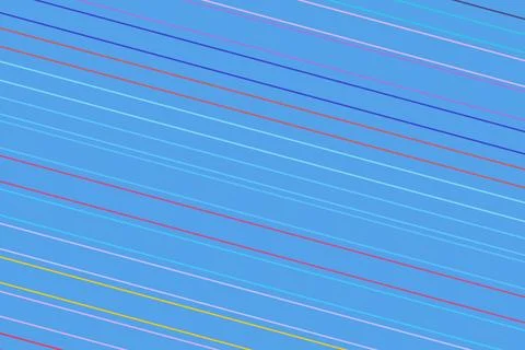 Close-up of power lines crossing blue sky on sunny day Stock Illustration