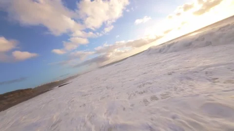 Close-up of powerful ocean surf Video stock 344550736