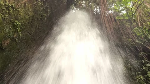 Close-up of powerful raging Sumampan waterfall with turbulent water 스톡 동영상 208586716