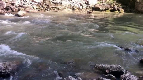 Close-up of the powerful river's flow Stock-Footage 308111419