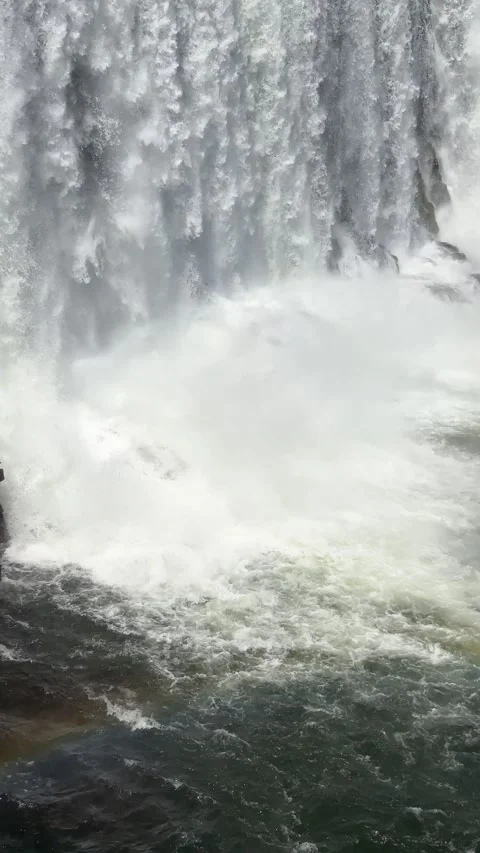 Close-up of a powerful waterfall cascading down Stock Footage 341004513