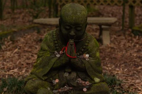 Close up of Praying Buddha statue Stock Photos