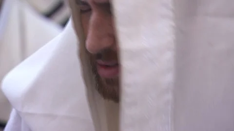 Close up of praying man at Western Wall. Jerusalem. C0015-1 Stockbeeldmateriaal 98566041