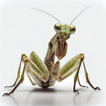 A close up of a praying mantis Illustrazione stock