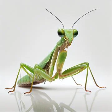 A close up of a praying mantis Illustrazione stock