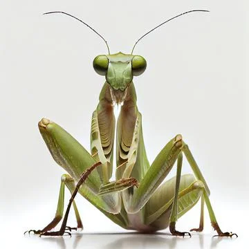 A close up of a praying mantis Illustrazione stock
