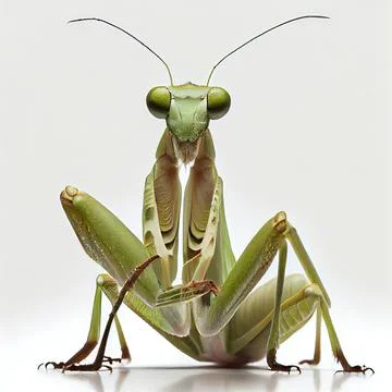 A close up of a praying mantis Illustrazione stock