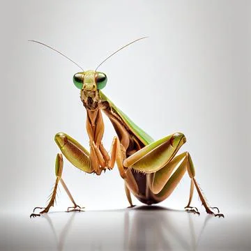 A close up of a praying mantis Illustrazione stock