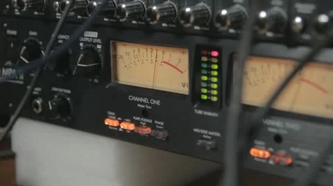 Close of pre amp meter Stock Footage 21240808