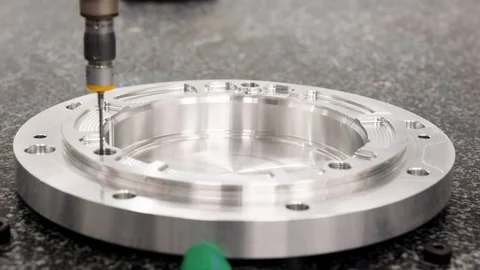 Close Up Of Precision Measuring Machine Checking Component In Engineering Plant 库存影片 95508986