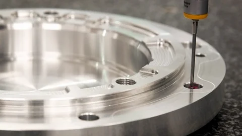 Close Up Of Precision Measuring Machine Checking Component In Engineering Plant 库存影片 95509005