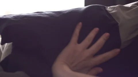 Close-up of the Pregnant Woman's Belly while She's Stroking and Stock Footage 111928641