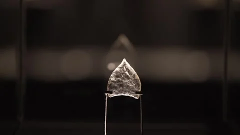 Close-up of Prehistoric Lithic Projectile Point, Serra da Capivara Stock Footage 321904633