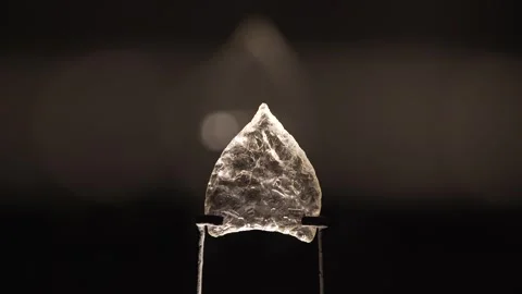 Close-up of Prehistoric Lithic Projectile Point, Serra da Capivara Stock Footage 321904641