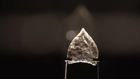Close-up of Prehistoric Lithic Projectile Point, Serra da Capivara Stock Footage 321904667