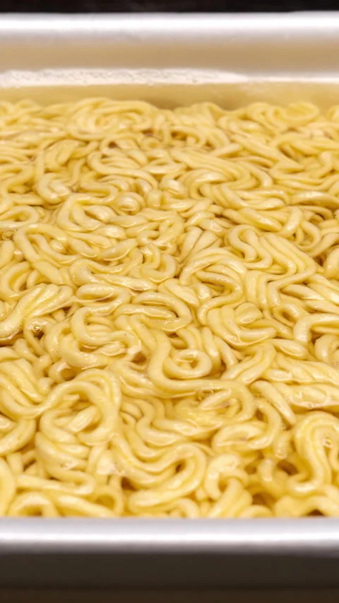 Close Up: Preparation Instant noodles plate, Stop motion. Stock Footage 344860437