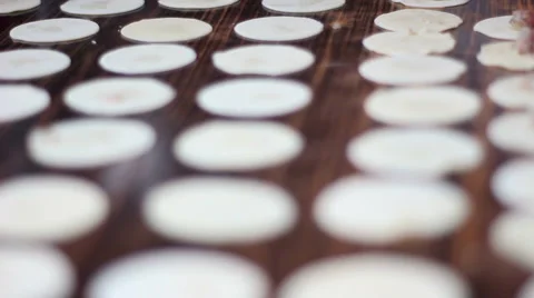 Close up of a preparing an eastern meal with dough in a kitchen. Stock Footage 68012895