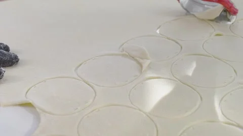 Close-up preparing ravioli, a typical Italian dish Stock Footage 280584686