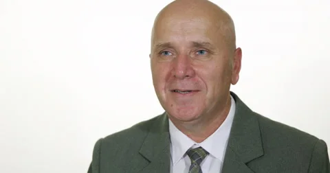 Close Up Presentable Businessman Explain Partners Teamwork Financial Advantage Stock Footage 61448449