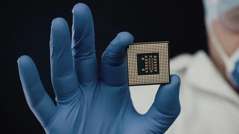 Close-up Presentation of a New Generation Microchip. Stock Footage 91449703