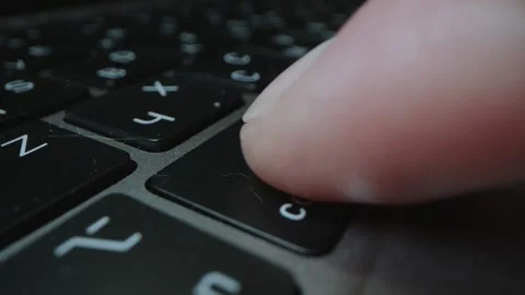 Close up of pressing COMMAND button on laptop Stock Footage 300379640