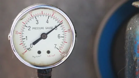 Close up pressure gauge with compressor working. Stock Footage 45586034