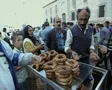 Close up of pretzel seller SD Footage