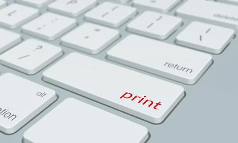 Close up of print keyboard button Stock Illustration
