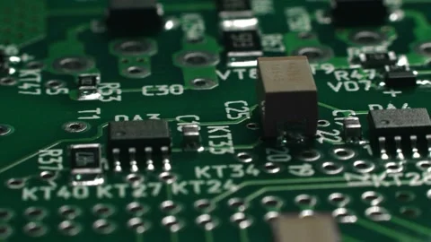 A close-up of a printed circuit board Stock Footage 163441530