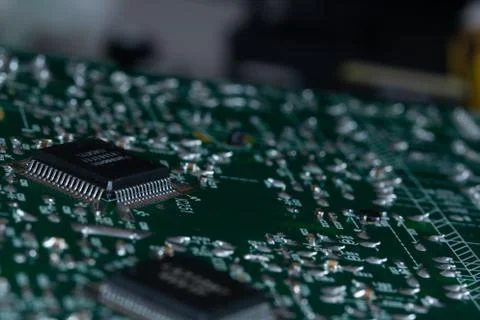 Close up of printed circuit board Stock Photos