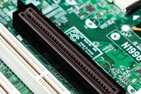 Close up of a printed green computer circuit board Stock Photos