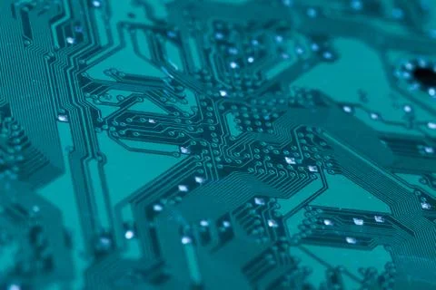 Close up of a printed green computer circuit board Stock Photos