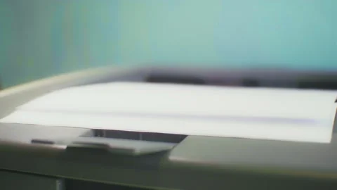 Close-up of the printer Stock Footage 314209865