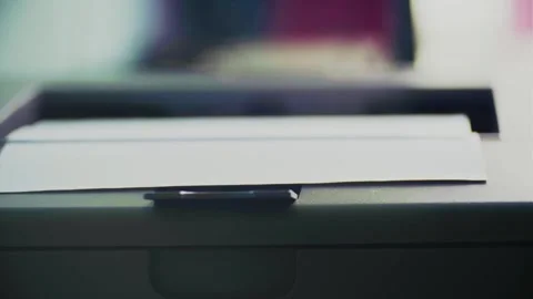 Close-up printer Stock Footage 314214228