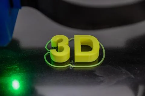 Close-up of printer printing 3D pieces. Stock Photos