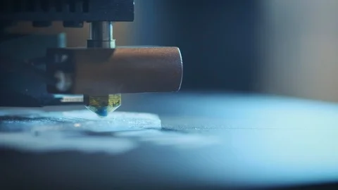 Close-up: Printing with Plastic Wire Filament on 3D Printer Stock Footage 87791732