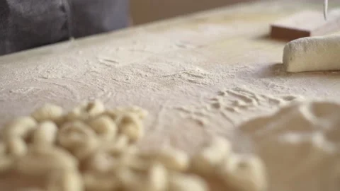 Close up process of homemade vegan tradition italian potatoes gnocchi pasta. Exp Stock Footage 150141351