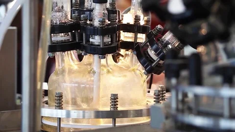 Close up of process in lab reacto Stock Footage 80895317
