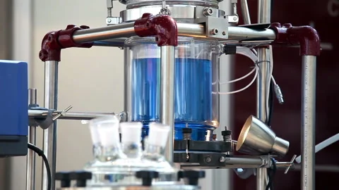 Close up of process in lab reactor Stock-Footage 90858711