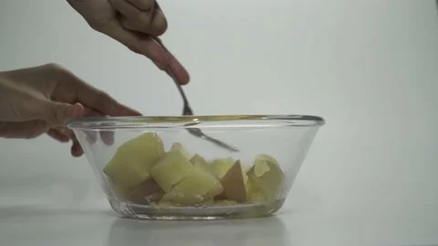 Close up of the process of making mashed potatoes. Stock Footage 133700381