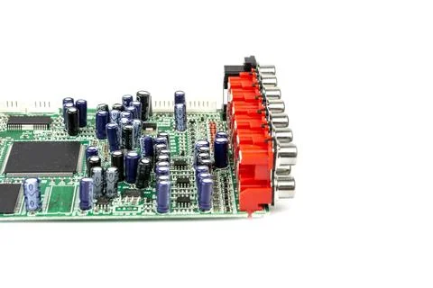 A close-up of the processor microchip surrounded by other electrical compon.. Stock Photos