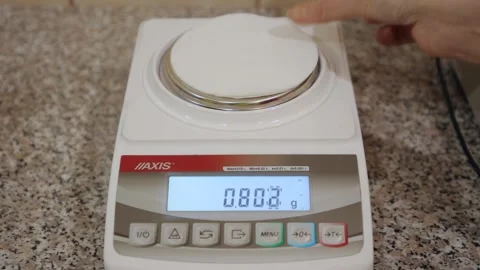 Close up of production digital weighing scale Stock Footage 308718469
