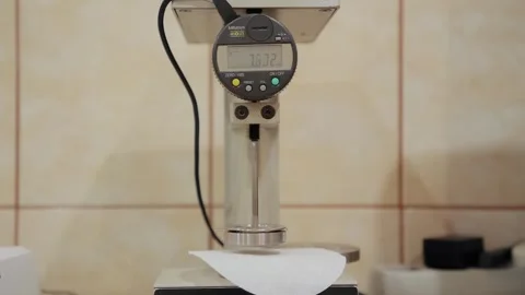 Close up of production digital weighing scale Stock Footage 308718474